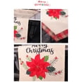 thumbnail image 3 of Maoww Merry Christmas Table Runner Red Flower Tablecloth Reusable Tableware Dining Hall Linen Cover Ornament Indoor Home Party, 3 of 6