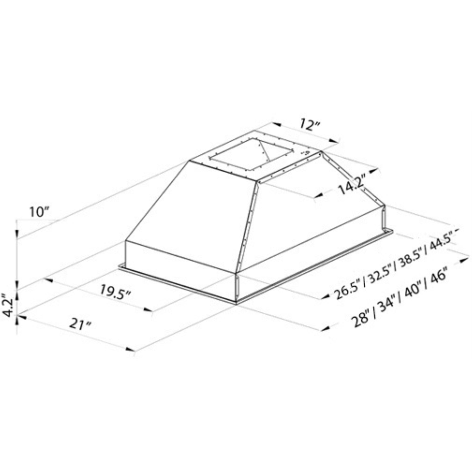 ZLINE 46 in. Range Hood Island Insert in Stainless Steel (721i-46)