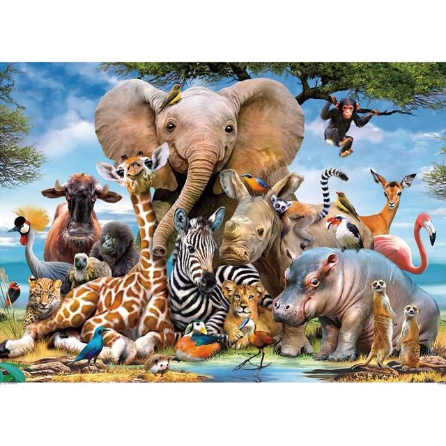 Rompecabezas de 1000 piezas para adultos, rompecabezas de animales salvajes de la selva, juego familiar, regalo para amigos TUNC Sencillez