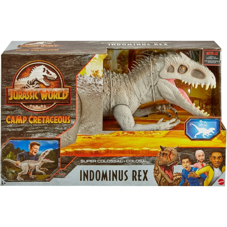 Jurassic World Toys Camp Cretaceous Super Colossal Indominus Rex Dinosaur  Toy, Action Figure At 3.5 Feet Long with Eating Feature, Gifts for Kids