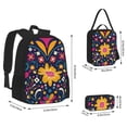 thumbnail image 2 of Balery Cinco De Mayo Floral Mochila Escolar 3 en 1 para Niños - Mochila Resistente con Lonchera Térmica y Estuche - Mochila Escolar para Niños y Niñas, 2 of 7