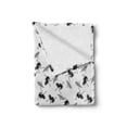 thumbnail image 2 of Ostrich Soft Flannel Fleece Throw Blanket, Hand Drawn Desert Animals Sketch with Tree Savannah Pattern, Cozy Plush for Indoor and Outdoor Use, 70" x 90", White Black Grey, by Ambesonne, 2 of 6