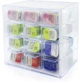 thumbnail image 1 of LCFALO Daily Contact Lenses Storage Organizer Case, Colored Contact Lenses Clear Plastic 12-lattice Large Suspensibility Daily Contact Lens Case Storage Box, 1 of 7