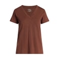 thumbnail image 6 of Time and Tru Women’s V-neck Slub Tee with Short Sleeves, Sizes XS-XXXL, 6 of 6