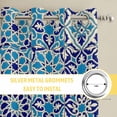 thumbnail image 6 of Vintage Morocco Kitchen Curtains Window Panels, Traditional Tribal Abstract Geometric Blue Insulated Window Treatment Curtain, Grommet Curtains for Bedroom/Living Room/Bathroom, 2 Piece 52"Wx45"L, 6 of 8