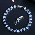 thumbnail image 2 of Beauty Cubic Zirconia Crystal Weddings Party Blue Bracelet Silver Plated Jewelry, 2 of 9