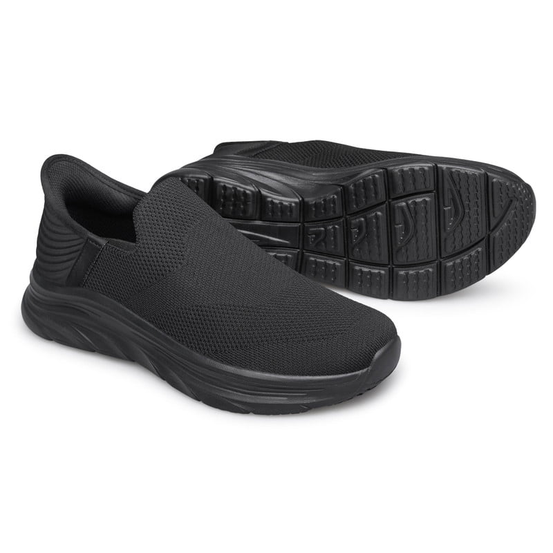 vibdiv Men's Hands Free Slip on Walking Shoes Lightweight Comfortable Tennis Casual Sneakers zapatos de hombre All Black Size 9