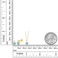 thumbnail image 3 of Gem Stone King 1.49 Ct Round Blue Apatite 18K Yellow Gold Plated Silver Teardrop Pendant and Earrings Jewelry Set With Chain, 3 of 4