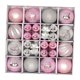 thumbnail image 1 of Juego de 44 adornos de bolas navideñas, decoración navideña, colgantes irrompibles, gotas para Plata Rosa, 1 of 6