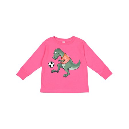 Inktastic Soccer Dinosaur Boys or Girls Long Sleeve Toddler T-Shirt