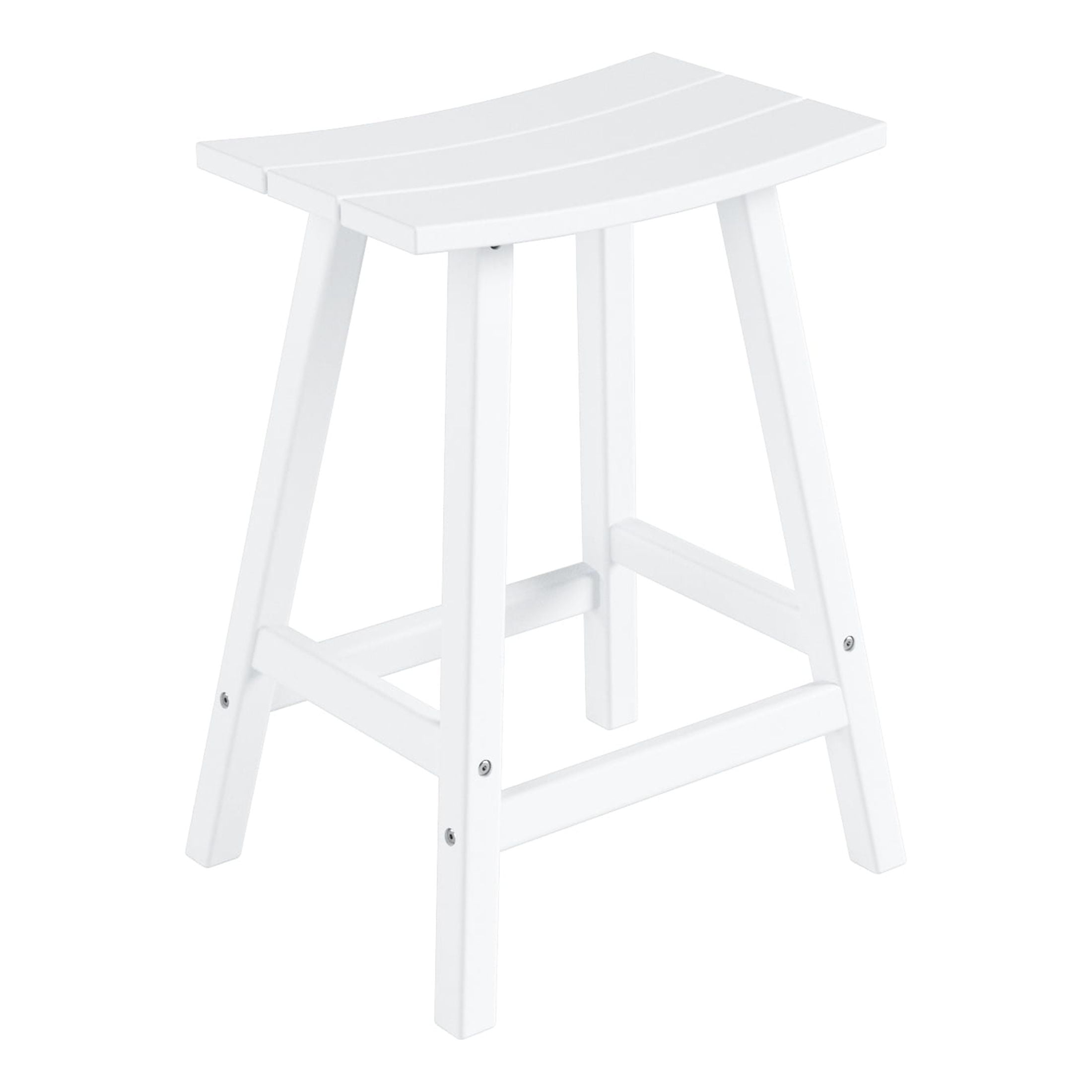 GARDEN 24" Inches Adirondack Plastic Outdoor Bar Stools (Set of 2), White