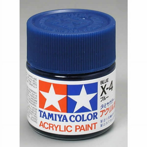 X4 Blue Gloss Acrylic 23ml (3/4oz) Bottle Hobby Paint Tamiya