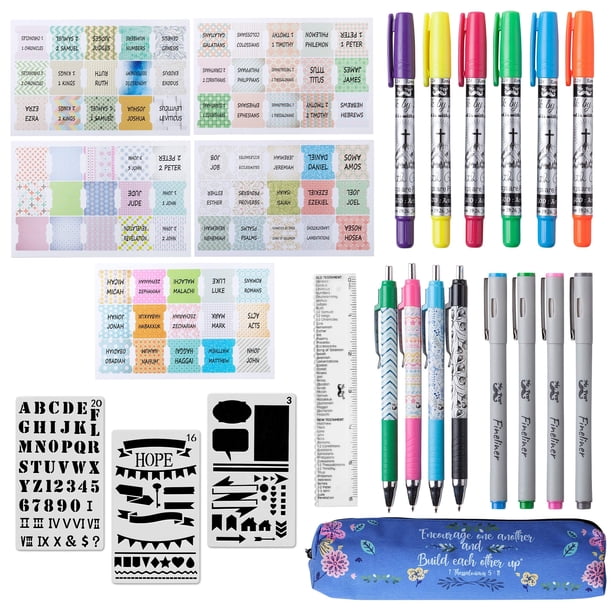Mr. Pen- Bible Kit Suministros para el diario bíblico Kit para el diario bíblico Resaltadores para páginas de la Biblia Bolígrafos bíblicos Resaltadores y bolígrafos bíblicos sin sangrado Diario bíbli