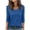 Summer Tops Dark Blue, variant on Womens Summer Tops with Pockets, 3/4 Sleeve Shirts for Women Casual Loose Fit Solid Color V Neck T-Shirts