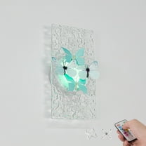 Kiven Battery Operated Wall Sconces with Remote Control, Acrylic Wireless Wall Sconces Indoor,1 Set Dimmable Wall Light for Hallway Bedroom Home Decor,3D Butterfly Wall Decor(No.3/22)