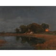 thumbnail image 2 of Carl Vinnen 14x12 Black Ornate Wood Framed Double Matted Museum Art Print Titled: Evening (1897), 2 of 5