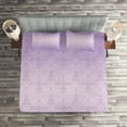 thumbnail image 3 of Ambesonne Lilac Quilted Coverlet 3 Pcs, Baroque Swirl Motifs, King Size, Lilac, 3 of 4