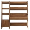 thumbnail image 3 of Modway Bixby 2-Piece Wood Office Desk and Bookshelf - Walnut, 3 of 5