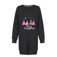 thumbnail image 4 of Pisexur Robe de Noël pour Femmes Mode Imprimé Arbre de Noël Col Rond Robe Chandail en Molleton Décontractée Manches Longues Robe de Fête d'Automne Mini Robe, 4 of 4