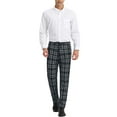 thumbnail image 2 of INSPIRE CHIC Men's Plaid Pants Casual Slim Fit Flat Front Check Dress Trousers 30 Bright Black, 2 of 7