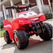 Kid Trax Toddler Disney Cars Quad Ride On Toy, Kids 1.5-3 Years Old, 6 Volt Battery and Charger Included, Max Weight 44 lbs, Lightning McQueen Red