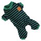 thumbnail image 5 of Pijamas para mascotas Ropa de punto suave Acogedor mono de 4 pies a rayas para perros Cachorros Gatos Rayas verdes L, 5 of 5