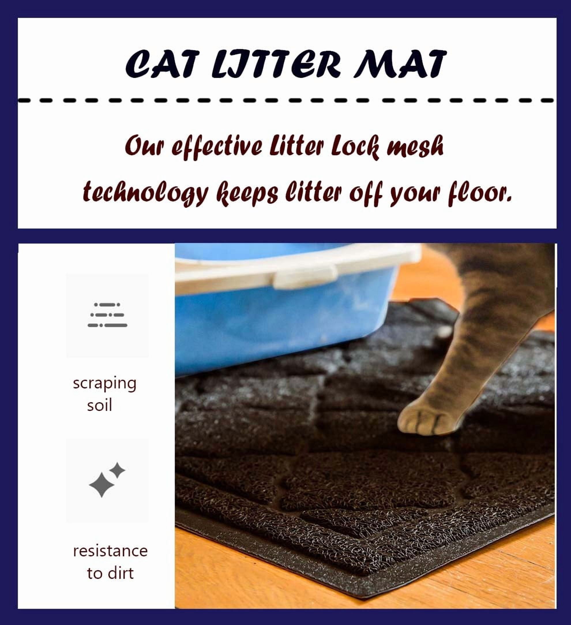 XL Cat Litter Mat 47"×36" Waterproof Non-Slip Litter Trapping Mat Durable Easy Clean Rug for Cat Litter Box