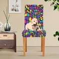 thumbnail image 4 of Yayeee 2 Pack Dining Chair Covers Stretch Parson Chairs Slipcovers Seat Protector, Colorful Psychedelic, 4 of 6