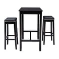 thumbnail image 4 of Pemberly Row Three Piece Bar Dining Set Faux Leather Seats in Black Wood, 4 of 11