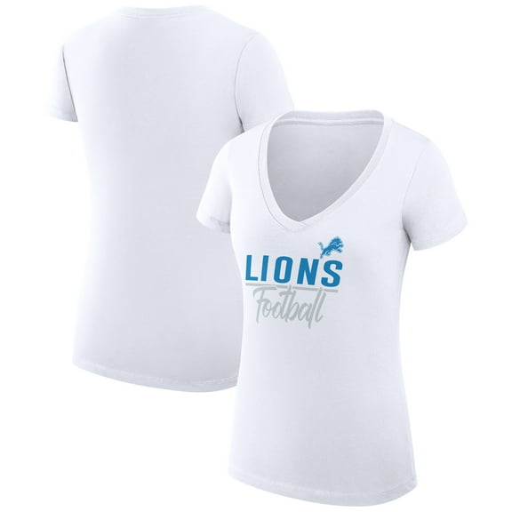 Women's G-III 4Her by Carl Banks  White Detroit Lions V-Neck Fitted T-Shirt