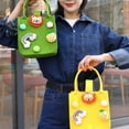 thumbnail image 5 of Traveling Bag Small Fur Ball Nylon Shopping Bag Cute Fashion Cartoon Doll Felt Tote Bag Women Handbag Candy Bag Storage Basket GREEN, 5 of 8