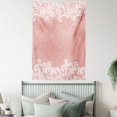 thumbnail image 3 of Peach Tapestry, Lace Design on Soft Colored Background Ornamental Pattern Wedding Inspired Image, Wall Hanging for Bedroom Living Room Dorm Decor, 40W X 60L Inches, Coral White, by Ambesonne, 3 of 5