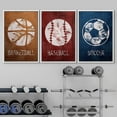thumbnail image 2 of wall26 Framed Canvas Print Wall Art Set Graffiti Basketball Baseball Soccer Ball Sports &amp; Fitness Athletes Digital Art Pop Art Modern Portrait for Living Room, Bedroom, Office - 24"x36", 2 of 5