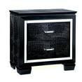 thumbnail image 3 of BenJara Kae 4 Piece King Bedroom Set, LED and Mirror Trim, Textured, Black, 3 of 5
