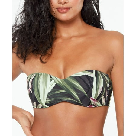 Bar III Bandeau Bikini Top  Green  X-Small