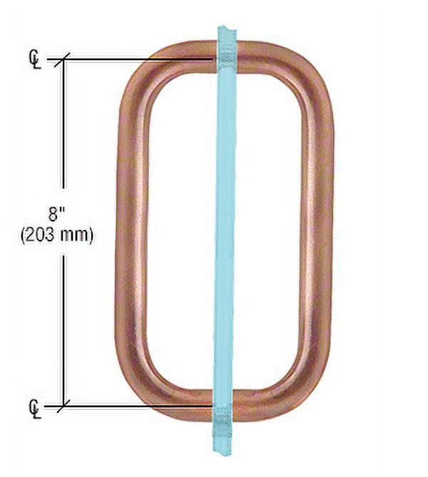 CRL BPD8ABC0 Antique Brushed Copper 8" Back-to-Back Solid 3/4" Diameter Pull Handles Without Metal Washers