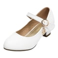 thumbnail image 4 of Fozruso Girls Sandals Heels Casual Dress Shoes For Kids Summer Comfortable Fashionable Party Performance For Little Girls Age 5 13,Sizes 13.5 Big Kid 31(White), 4 of 4