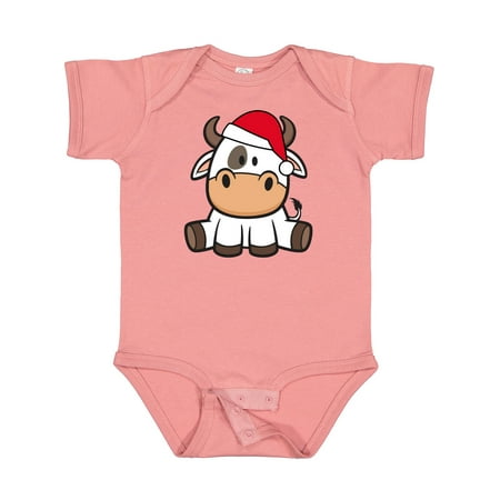 

Inktastic Christmas Santa Cow Gift Baby Boy or Baby Girl Bodysuit