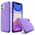 thumbnail image 4 of ULAK iPhone 11 Case, Cute Slim Shockproof Bumper Phone Case for Apple iPhone 11 6.1 inch for Women Girls, Purple Glitter, 4 of 7