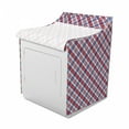 thumbnail image 2 of Plaid Washer Cover, Checkered Pattern with Diagonal Stripes Antique Nostalgic Composition, Waterproof Dustproof Decorative Fabric, 29" x 28" x 40", Vermilion Navy Blue, by Ambesonne, 2 of 3