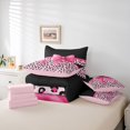 thumbnail image 6 of Manfei Chic Coquette Bow 7-Piece King Bedding,Fashion Classic Cheetah King Bed in a Bag,Pink Reversible, 6 of 7