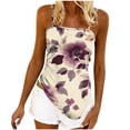 thumbnail image 4 of QSAWXQZ Women's Floral Print Camisole Spaghetti Strap Tank Top Boho Sleeveless Summer Holiday Vest S, 4 of 6