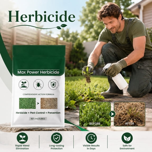 Max Power Herbicide Powder, Multi‑Purpose Weed & Pest Control for Lawn Garden Yard