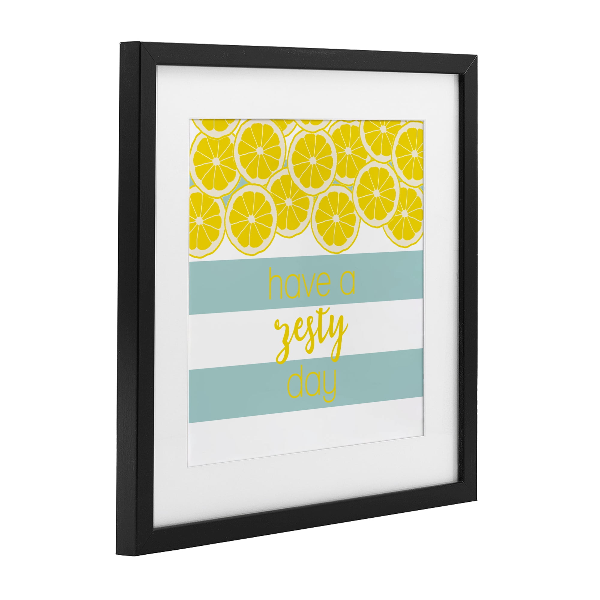 Stupell Industries Zesty Citrus with Stripes Black Framed Print Under Glass, design by Anna Quach