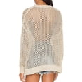 thumbnail image 3 of Long Sleeved Women Hollow Out Casual Loose Knit Sweater Tops, 3 of 4