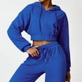 thumbnail image 4 of Cálido Casual Suelto Yoga Manga Larga Chaqueta Con Capucha De Algodón Cremallera Con Capucha Fitness Deportes Sudadera Con Capucha Para Mujer, 4 of 5