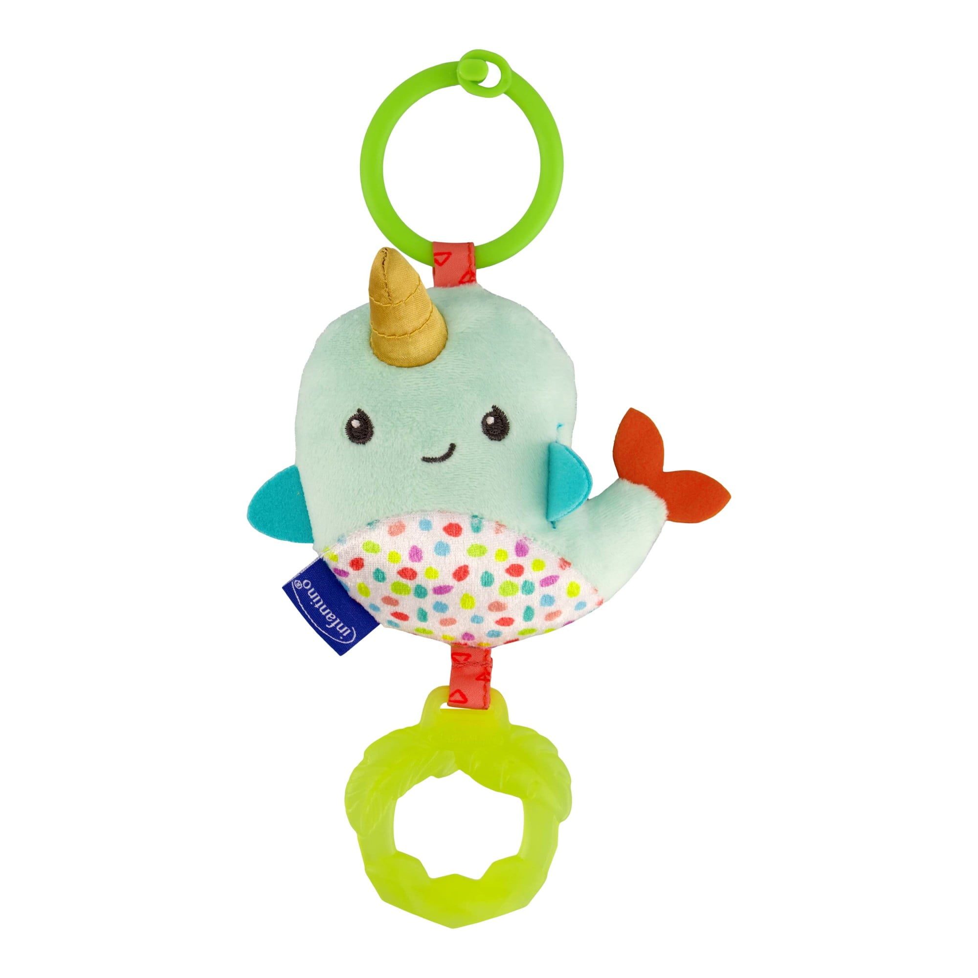 Infantino Chime & Go Tag Along Pal Toy, Narwhal