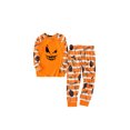 thumbnail image 2 of FOCUSNORM Blouse Assortie Famille Halloween Rayée Citrouille Col Rond Manches Longues + Pantalon de Pyjama, 2 of 9