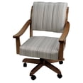 thumbnail image 3 of Swivel Wood Dining Caster Chair Casa in Natural Fun Cream Fabric - Black, 3 of 5