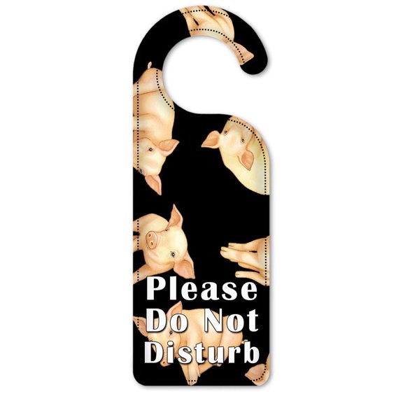 Do Not Disturb Door Knob Hanger Sign - Piglets
